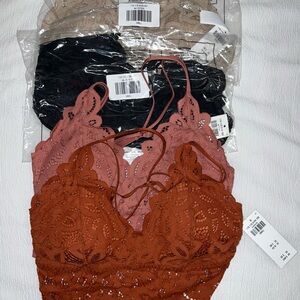 Abercrombie & Fitch Lace Bralette Set - Rust, Pink, Black, Beige